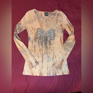 Sledge y2k embellished wings long sleeve tee